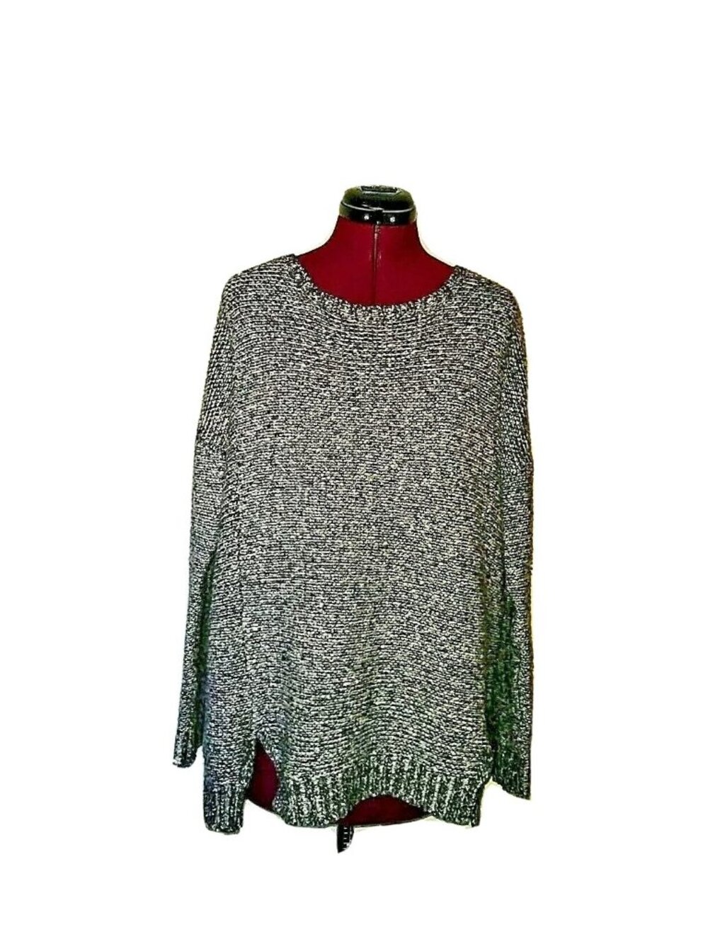 John & Jenn Anthropologie Women’s Sweater Large 1/2 Zip Back Side Split